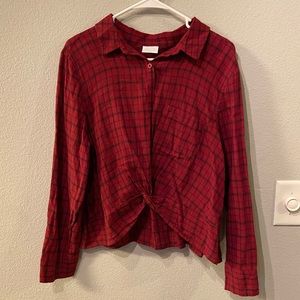 Abound L button down flannel top